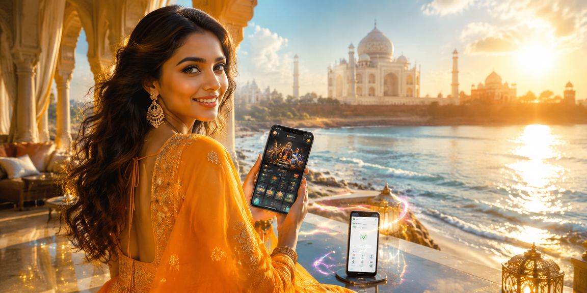 Mobile user playing online lottery game on a smartphone